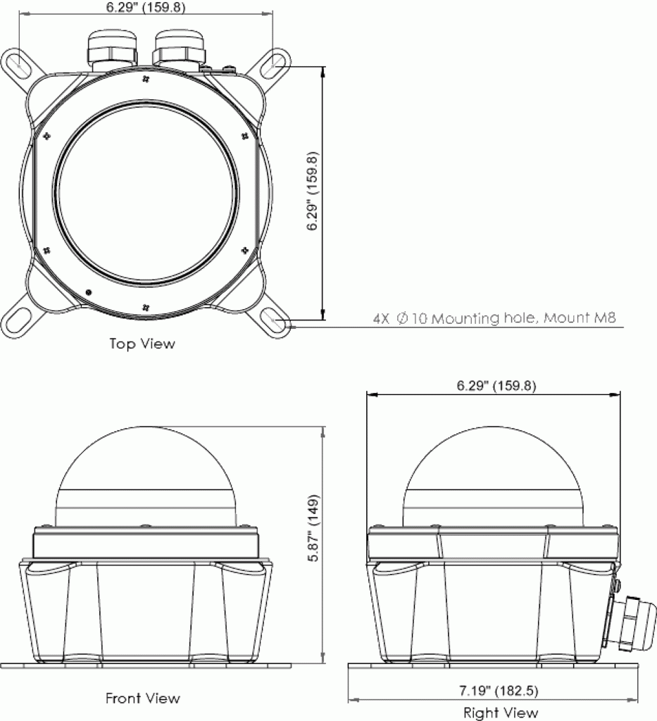 Explosion Proof Low Intensity Obstruction Light dimensions