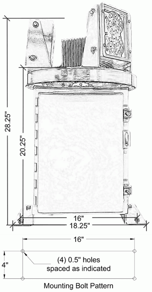 L-801HL LED Medium Intensity Heliport Rotating Beacon dimensions