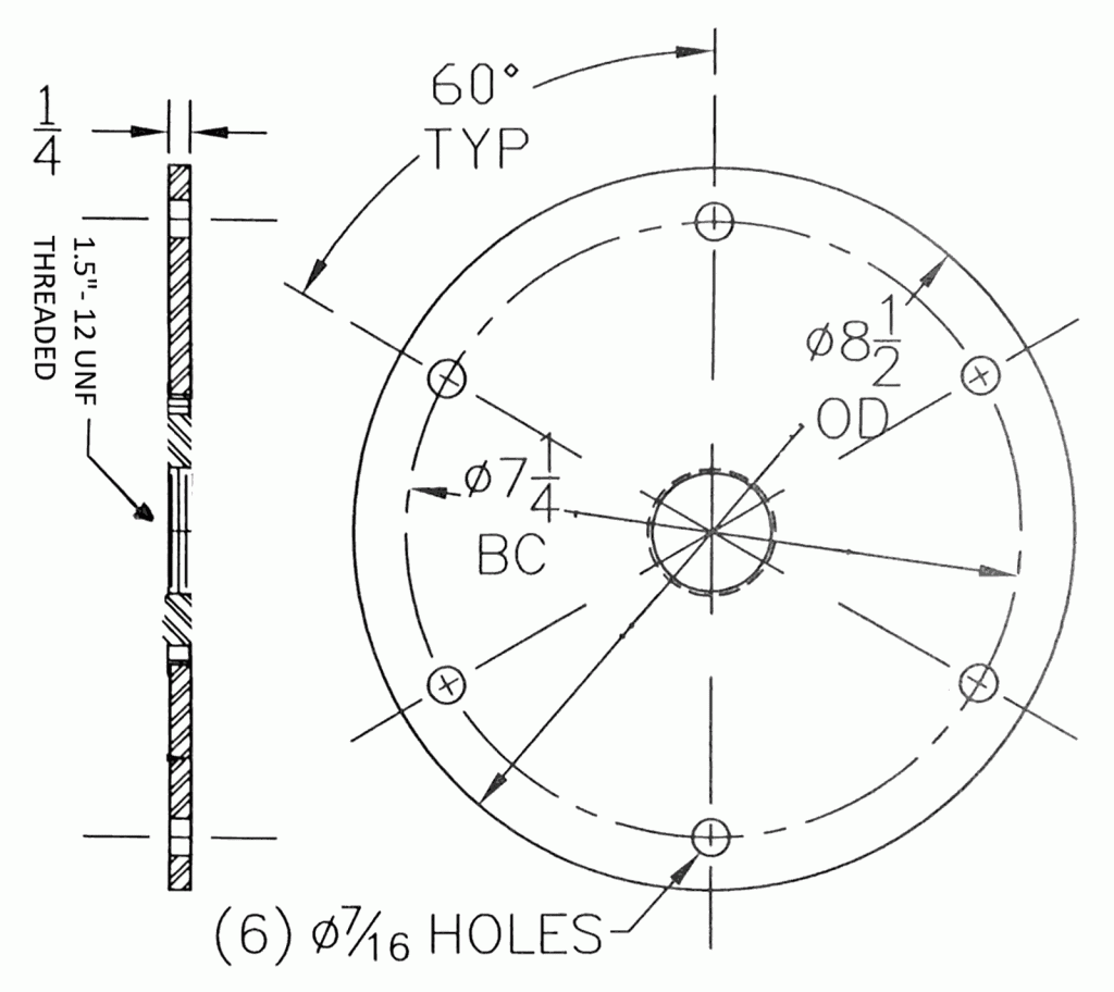 L868AA base plate BA-1935AA-25 drawing