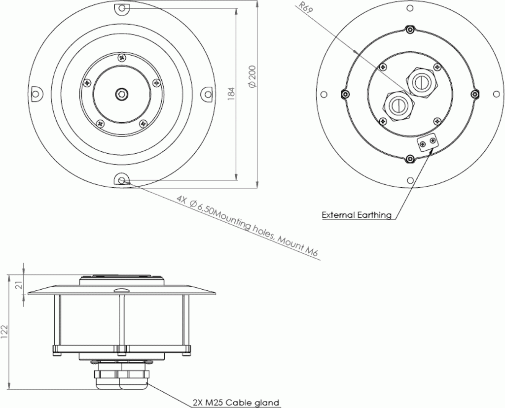 Q10FM03 Q-Flushmount Perimeter Light Dimensions