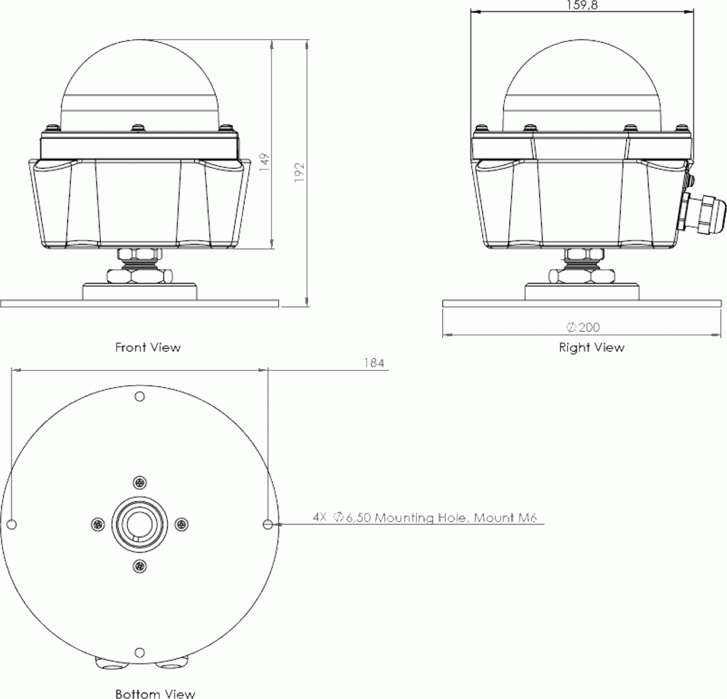 Q22FR03 Q-Helipad Approach Light FATO dimensions