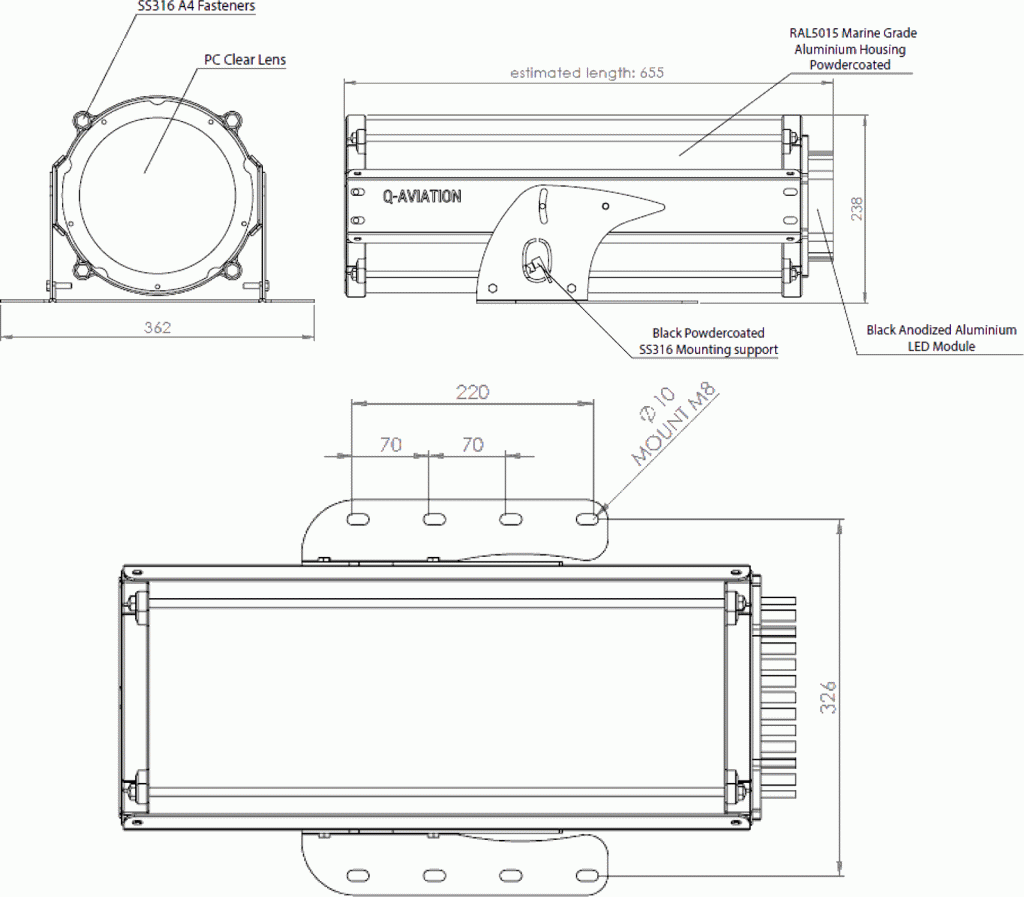 Q72RI01 Q-Explosion Proof HAPI System dimensions