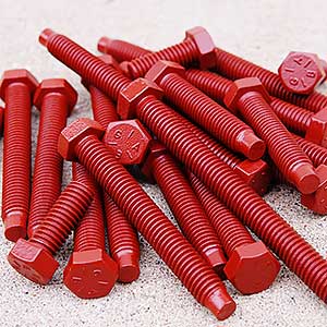 Light base coated flange bolts