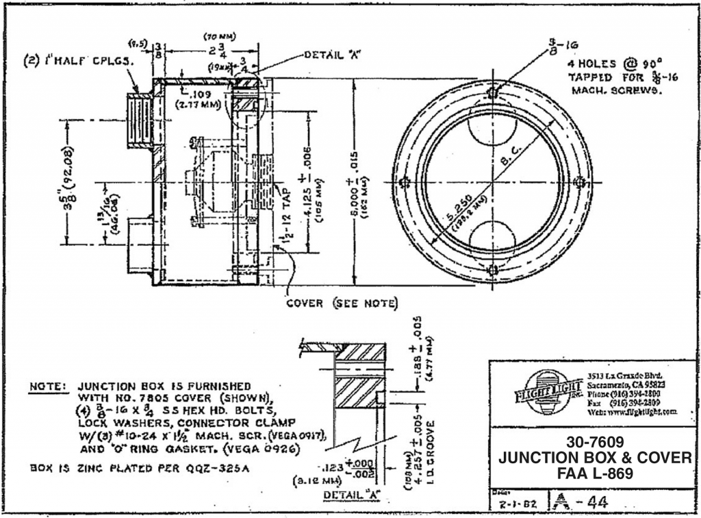 30-7609 junction box and cover FAA L-869