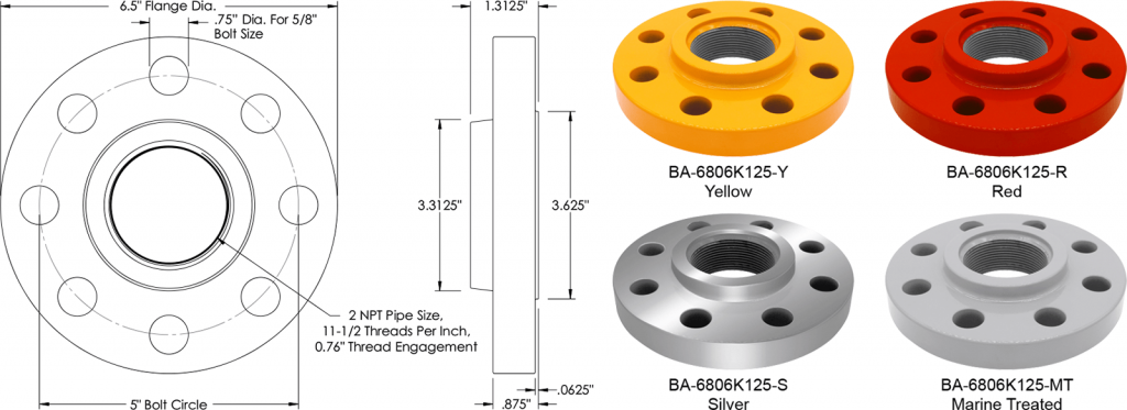 BA-6806K125 Rigid Floor Flange