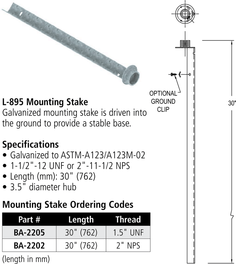 HL-860FL LED L895 mounting stake