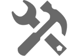 An icon with a wrench and hammer