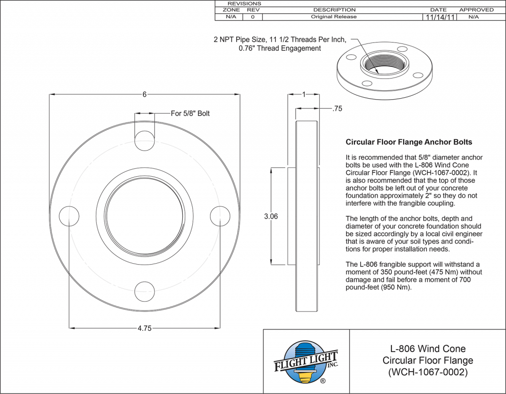 WCH-1067-0002 Circular Floor Flange