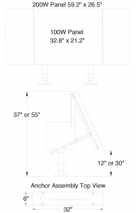 WCH Series Wind Cone Solar Power Supply dimensions